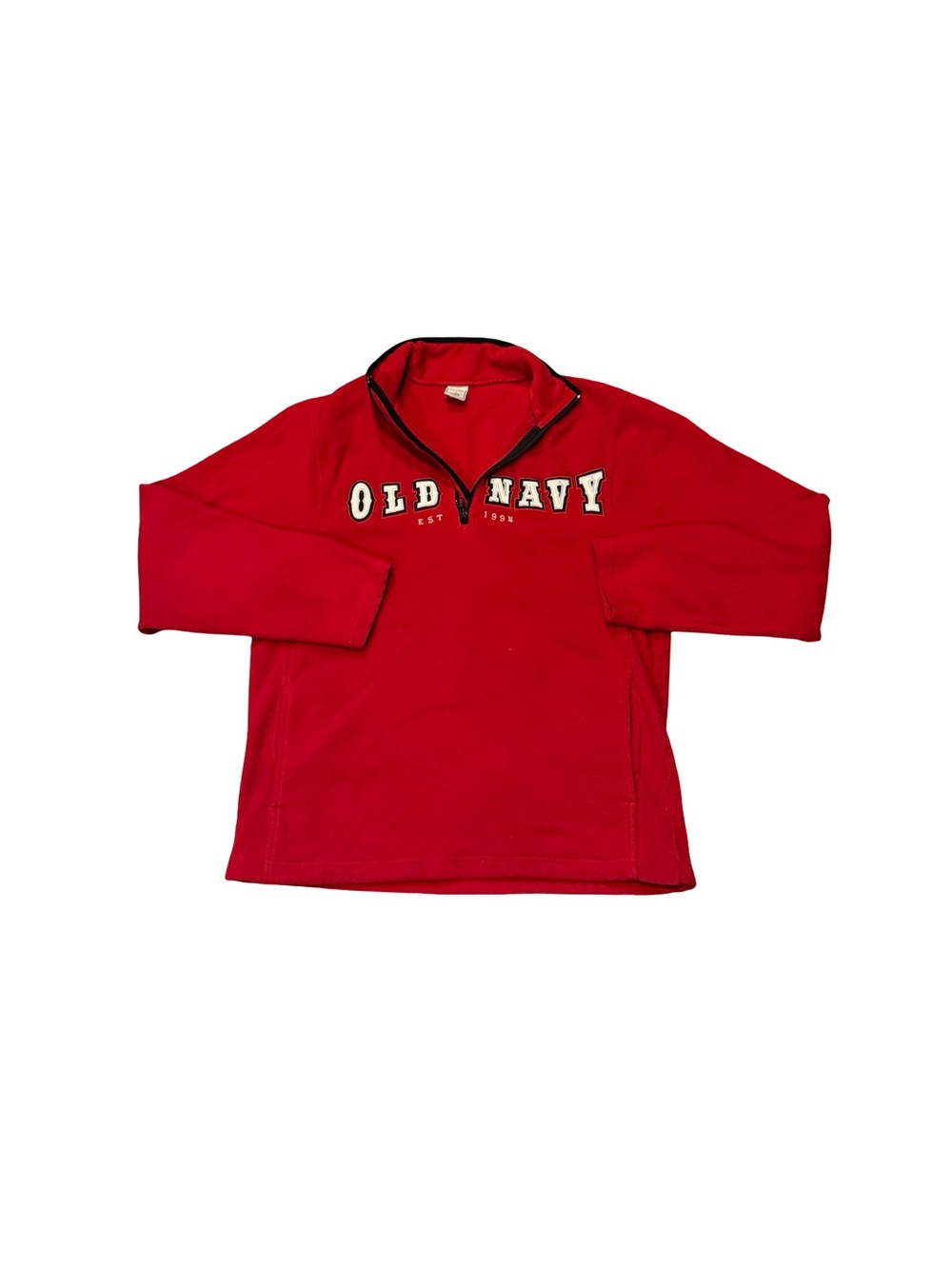 Y2K men's Old Navy Red V-Neck Quarter-Zip Pullover Sweatshirt